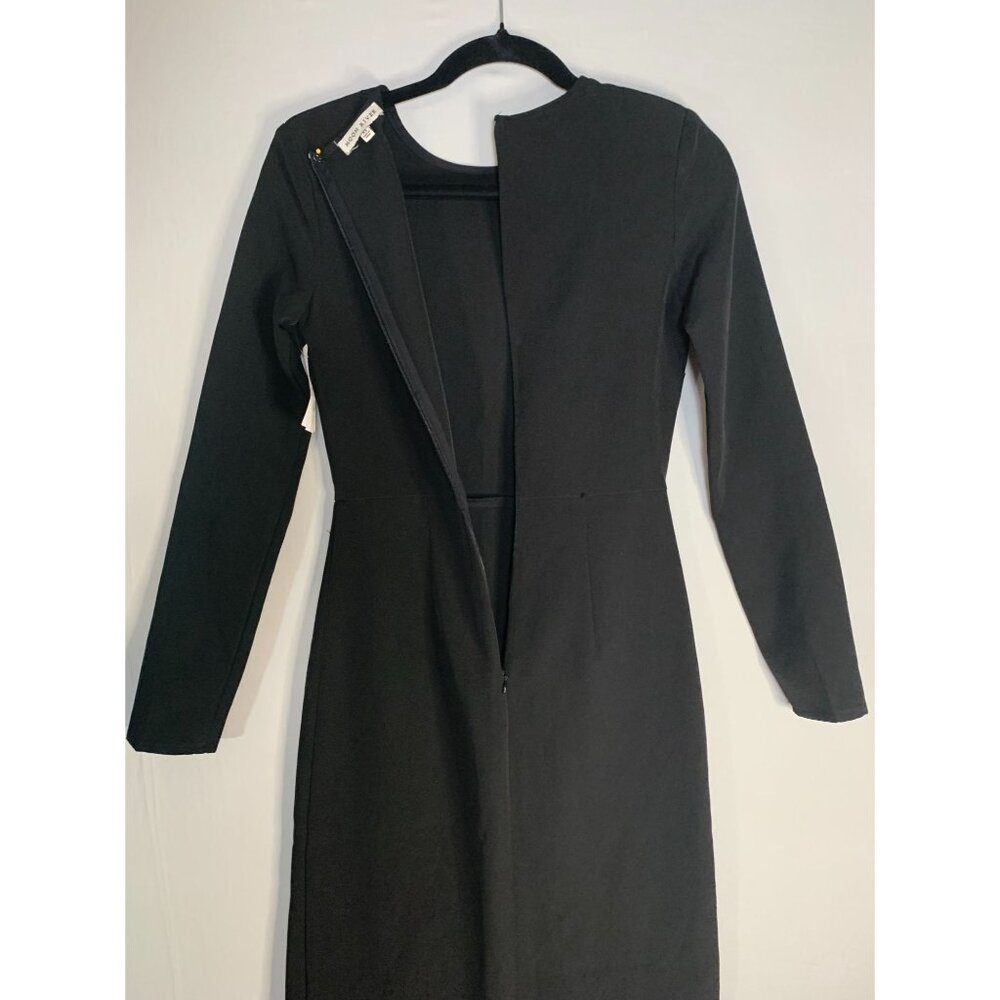Moon River size XS Elegant Black Long Sleeve Sheath Dress Long Length NWT - Picture 3 of 10